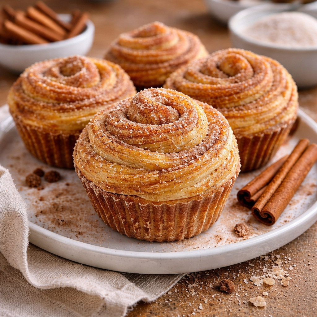 Flaky Quick Cinnamon Sugar Cruffins