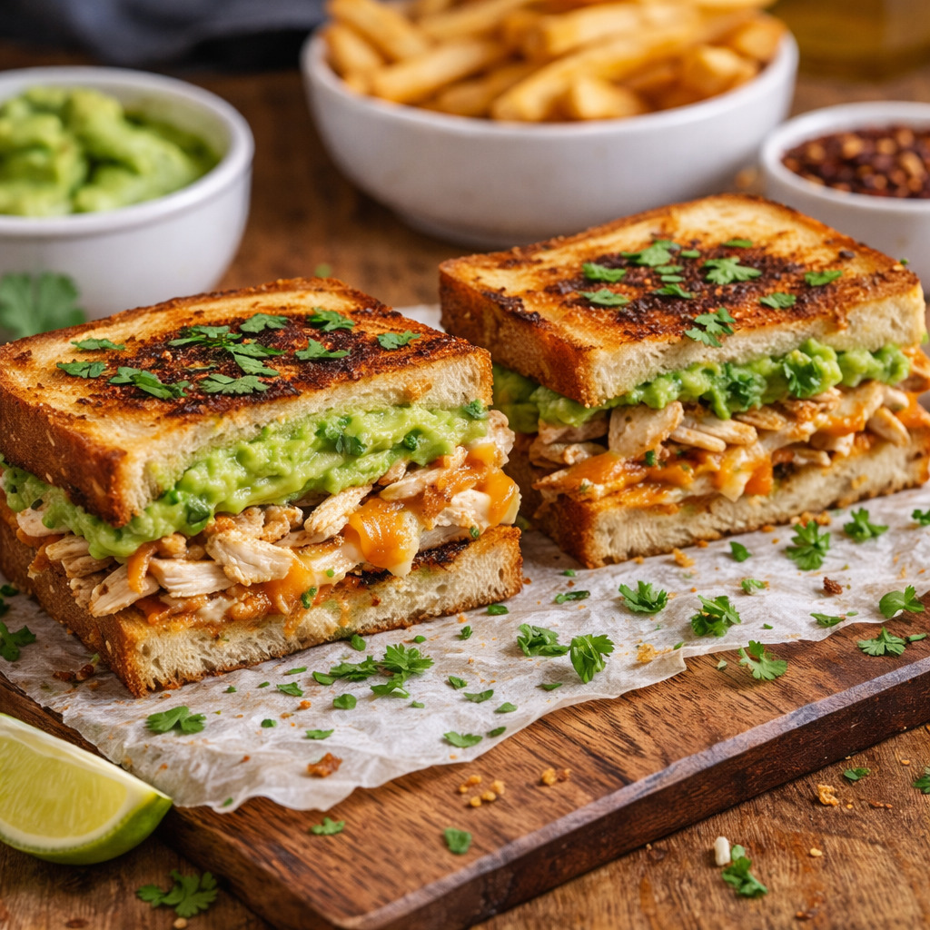 Creamy Chicken Avocado Melt Sandwich